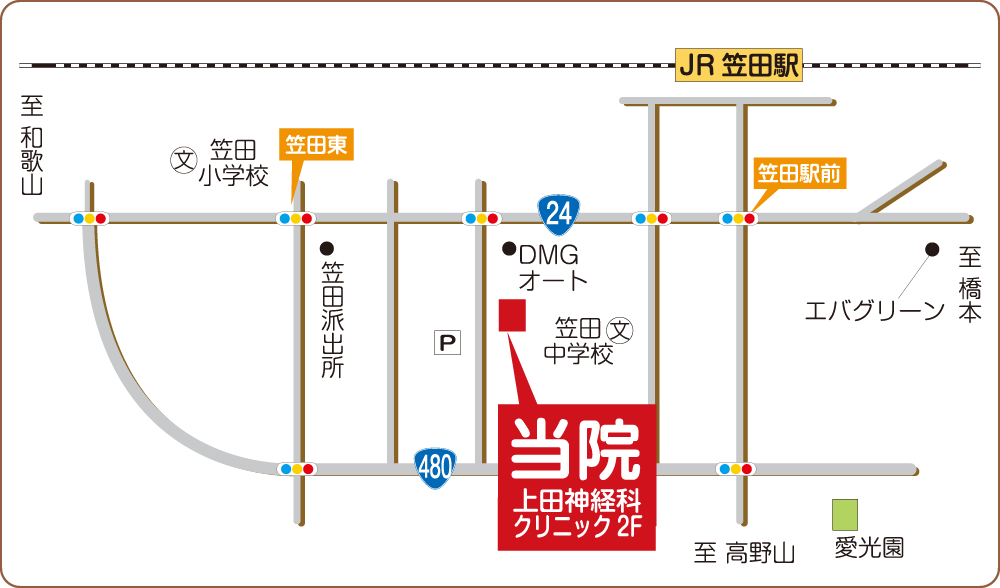 上田消化器・内科クリニック　アクセスマップ